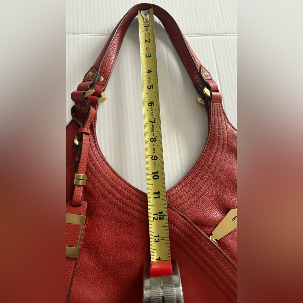 orYANY Tracy Double Handle Italian Grain Leather Hobo Rust Color Handbag - Picture 11 of 16